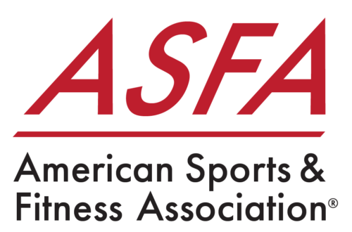 red and black lettering for the A.F.S.A. American Sports and Fitness logo