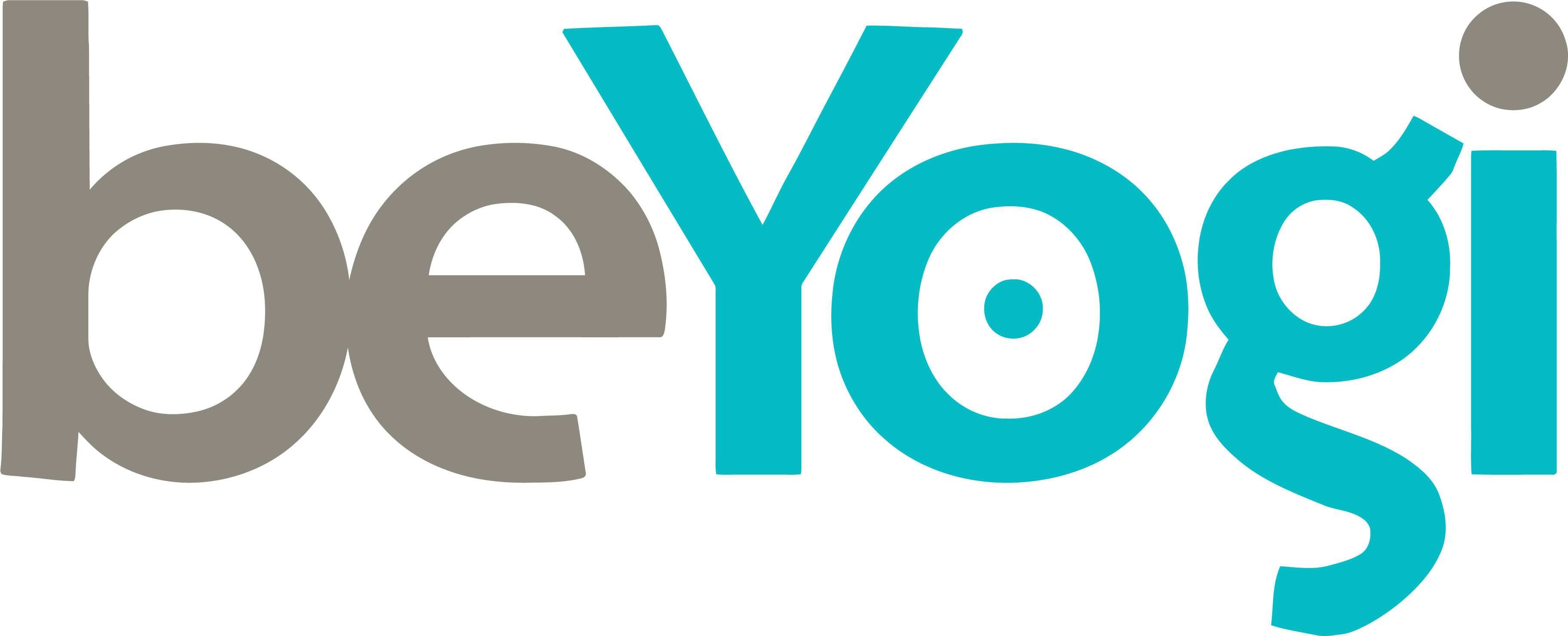 grey and teal lettering for the BeYogi logo