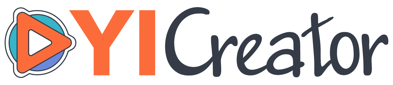 Orange and black lettering for a Y.I. Creator logo