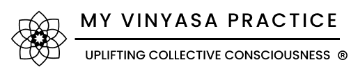 black linear My Vinyasa Practice Uplifting Collective Consciousness logo