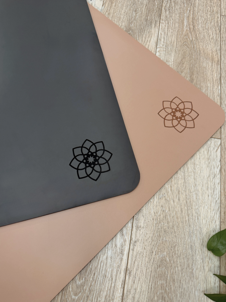 Black and Rose Rubber Yoga Mat